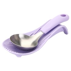 NUVIA 迷你湯勺矽膠底座套組, 1套, 迷你湯勺 + 矽膠底座, 紫色