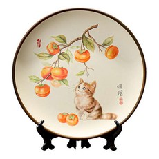MODACore 摩達客 開運招財 柿柿如意暖居貓咪精緻陶瓷擺盤, 混合顏色