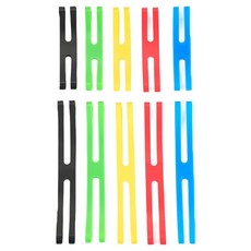 ISE MOUNT 小島嶼山 矽膠綑綁帶 大小混合, 10個, 黑色 + 綠色 + 黃色 + 紅色 + 藍色