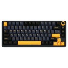 큐센 R75 풀알루미늄 풀윤활 가스켓 유무선 기계식 텐키리스 키보드, 블랙, QSENN R75 PBT, 리니어 바다소금축
