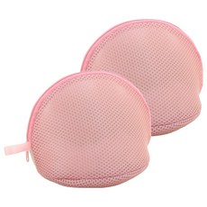 簡約素色網眼內衣洗衣袋, 2個, 粉紅色