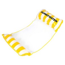 SUNNYWATER 條紋水上充氣床, 1個, 黃色