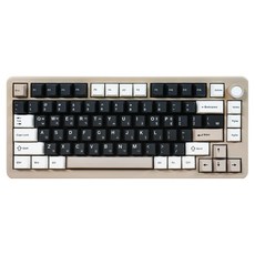 큐센 R75 풀알루미늄 풀윤활 가스켓 유무선 기계식 텐키리스 키보드, 크림치즈, QSENN R75 PBT, 하이무 저소음 바다소금
