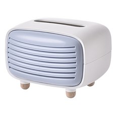小麥購物 復古收音機造型面紙盒 L2174, 北歐藍, 1個
