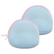 簡約素色網眼內衣洗衣袋, 2個, 藍色