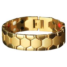 KODACHIEF 男士用時尚保健手環 金色 18mm, 1個