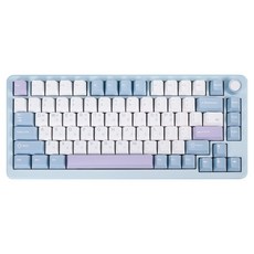 큐센 R75 풀알루미늄 풀윤활 가스켓 유무선 기계식 텐키리스 키보드, 블루퍼플, QSENN R75 PBT, 하이무 바다소금 넌클릭