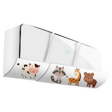 哈泰斯莫 時尚冷氣擋風板 伸縮式 孔洞 四隻動物 免打孔 擋風板 升級版 70~90cm 70 x 17 cm, 1個, 單一商品