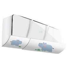 Hataesmall 現代風冷氣擋風板 預張力器孔 兩隻河馬 免打孔 擋風板升級版 70 x 17 cm, 1個, 單一商品