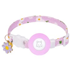 KODACHIEF 반려동물 에어태그 넥밴드, 연보라색, 1개