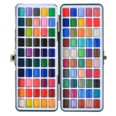 AFAMIC 艾法 創意無限專業級高顯色水彩顏料塊繪畫大全套組, 480g, 100色