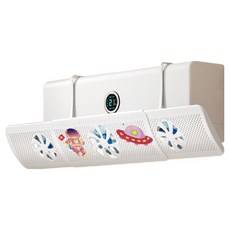 Hataesmall 簡約冷氣擋風板 一體式 藍色 風扇 太空人 可伸縮52~86公分 52 x 16公分, 1個, 單一商品