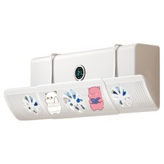 Hataesmall 簡約冷氣擋風板 3合1 藍色 電風扇 小熊 可延伸至52~86cm 52 x 16 cm, 1個, 單一商品