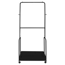 KI WISH 居家生活 移動式全鐵衣帽架 台灣製, 質感黑, 1個