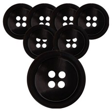 ButtonKing 高級真牛角鈕扣18mm PH-14, 7個, 黑色