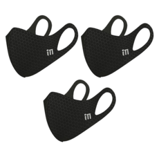 iM 四季用銅纖維口罩 L, 黑色, 1組, 3片