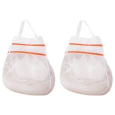 Moneyfull 大尺寸手提式內衣洗衣袋, 2個, 橘色