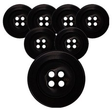 ButtonKing 高級真牛角鈕扣 20mm PH-03, 7個, 黑色