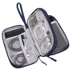 Luneon 現代風雙層外接硬碟收納包 深藍色, 1個, 單一商品