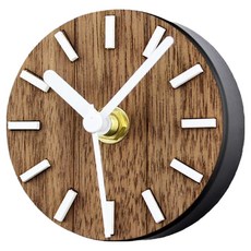 小麥購物 冰箱磁吸田園實木迷你時鐘 L491, 咖啡色