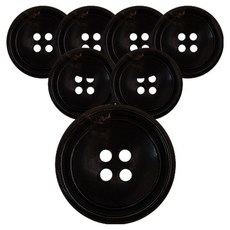 Button King 東大門鈕扣王 真牛角鈕扣 23mm PH-16, 7個, 黑色