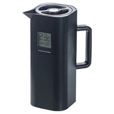 SHIMOYAMA 智慧顯溫雙層真空保冷保溫壺, 黑色, 1L, 1個