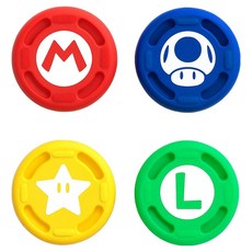 SPACE SHIELD 任天堂 Switch 2 Joy-Con 相容 超級復古金幣矽膠搖桿帽 4件組, 1套, 單一商品, 混合色