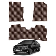 오토가드 엠보싱 3D 벌집 고무 자동차 매트 1열 + 2열 세트, 브라운, 더뉴그랜저IG 2019년 11월~2023년 3월 가솔린/하이브리드/LPG 공용