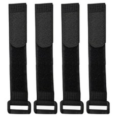 超寬魔鬼氈固定帶, 黑色, 4個