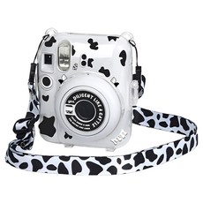 씨제이이 인스탁스 미니 12 크리스탈 케이스 + 스티커 꾸미기 + 숄더스트랩 세트 블랙, 1세트