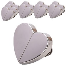 Minune 愛心磁吸窗簾固定夾 磁鐵扣 23 x 25 x 20mm, 銀色, 10個