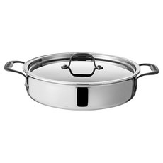 sambonet 2 Handles W Lid Home Chef 不鏽鋼砂鍋, 銀色, 1個, 28cm