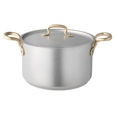 sambonet 2 Handles W Lid 1965 Vintage 不鏽鋼醬汁鍋, 1個, 灰色 + 金色, 24cm