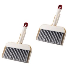 윈프라이스 테이블 미니 빗자루 + 쓰레받기 세트, 아이보리, 2세트