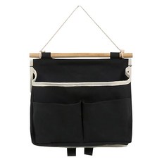 小麥購物 棉麻壁掛收納袋 L2302, 黑色
