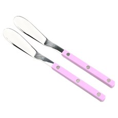 Bogen 韓國製造 Marsong 銀色餐具 奶油刀, 2個, 紫丁香色
