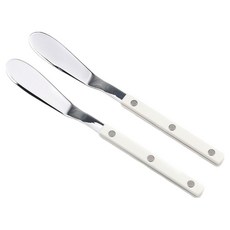 Bogen 韓國製造 Marsong 銀色餐具 奶油刀, 2個, 白色