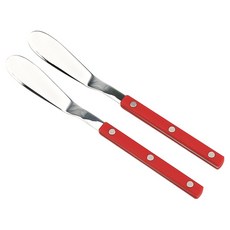 Bogen 韓國製造 Marsong 銀色餐具 奶油刀, 2個, 寶石紅