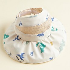 JOYMULTI 兒童奶油動物防曬網眼漁夫帽