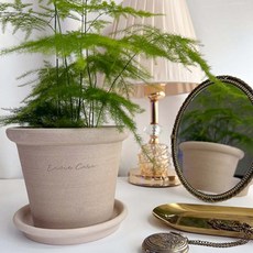 앙비까사 수제토분 레돈 + 받침 세트, 베이지, 1개