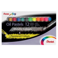 펜텔 형광 메탈 오일 파스텔 PHN-MF12, 1개, 12색