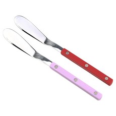 Bogen 韓國製 Marson 銀色餐具奶油抹刀 2件組, 1套, 紅寶石紅, 紫丁香紫