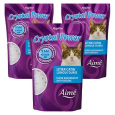 AIME 고양이 Crystal Power 실리카 모래, 1.5kg, 3개, 무향