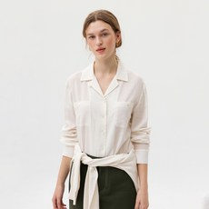 Andyou 女款花生缺口翻領襯衫