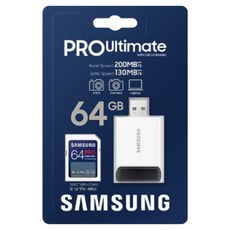 SAMSUNG 三星 PRO Ultimate SD 記憶卡 + 讀卡機, 64GB, 1個