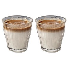 簡約復古玻璃拿鐵杯 大, 2個, 透明