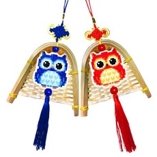 Blingbling 寶石十字繡 福氣 DIY 套組, 1套, 情侶貓頭鷹