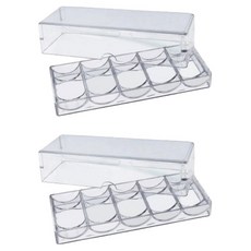 Hoonie Gamble 撲克籌碼壓克力收納盒, 2個, 透明