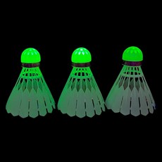 세잎클로버 이쁜 베드민턴공, 그린 야광볼, 3개, 1개입