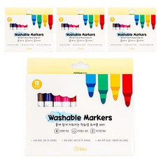 minhwashop 幼兒用可水洗彩色筆組 I2400360, 4套, 12色